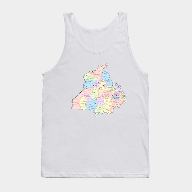 Punjab illustrated map Tank Top by who_rajiv